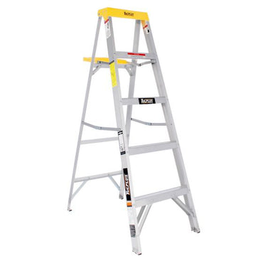 Escalera de tijera de aluminio tipo III con tapa plástica 4 escalones