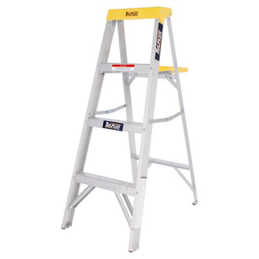 Escalera de tijera de aluminio tipo III con tapa plástica 3 escalones