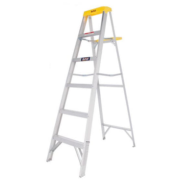 Escalera de tijera de aluminio tipo III con tapa plástica 5 escalones