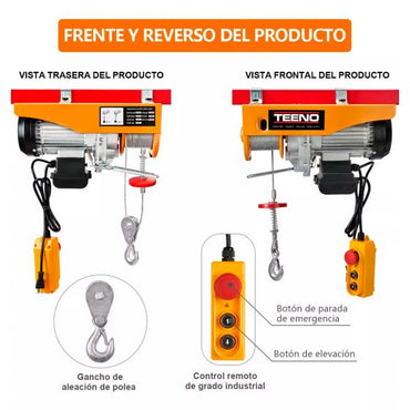 Polipasto eléctrico de 400 Kilos DHLA400 TEENO