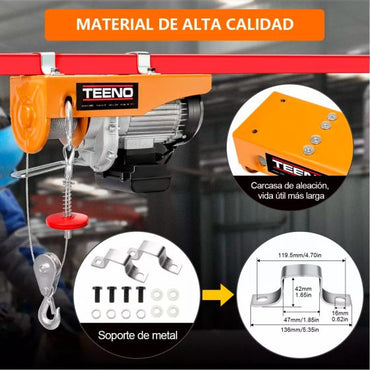 Polipasto eléctrico de 600 Kilos DHLA600 TEENO