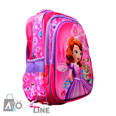 Mochila Luz LED con Lapicera + Lonchera 3D Princesita Sofía