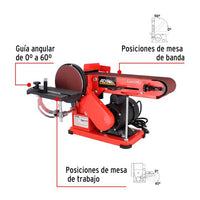 Lijadora de banda y disco 4" x 6" de 375 W 13438 Adir