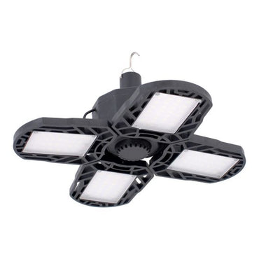 Lámpara solar recargable de emergencia tipo ventilador con 4 paneles