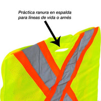 Chaleco de seguridad de alta visibilidad amarillo ajustable unitalla SR1034-AM MR Seguridad