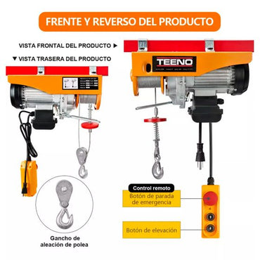 Polipasto eléctrico de 600 Kilos DHLA600 TEENO