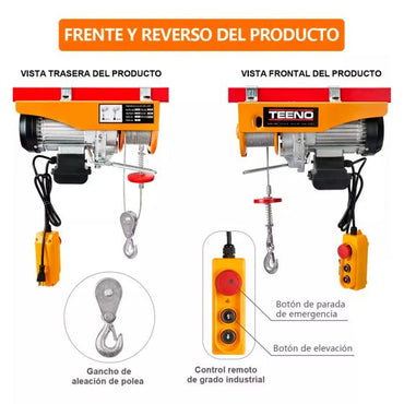 Polipasto eléctrico de 800 Kilos DHLA800 TEENO