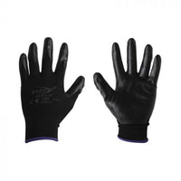 Guantes de nylon negro con nitrilo sólido