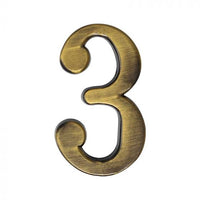 Número decorativo #3 latón antiguo