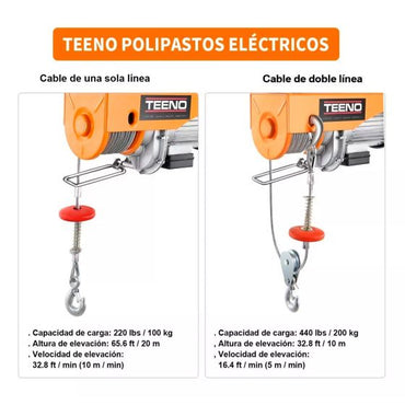 Polipasto eléctrico de 200 Kilos DHLA200 TEENO